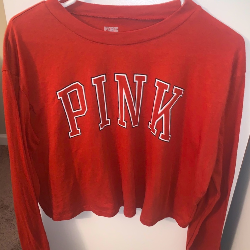 PINK Crop long sleeve tee